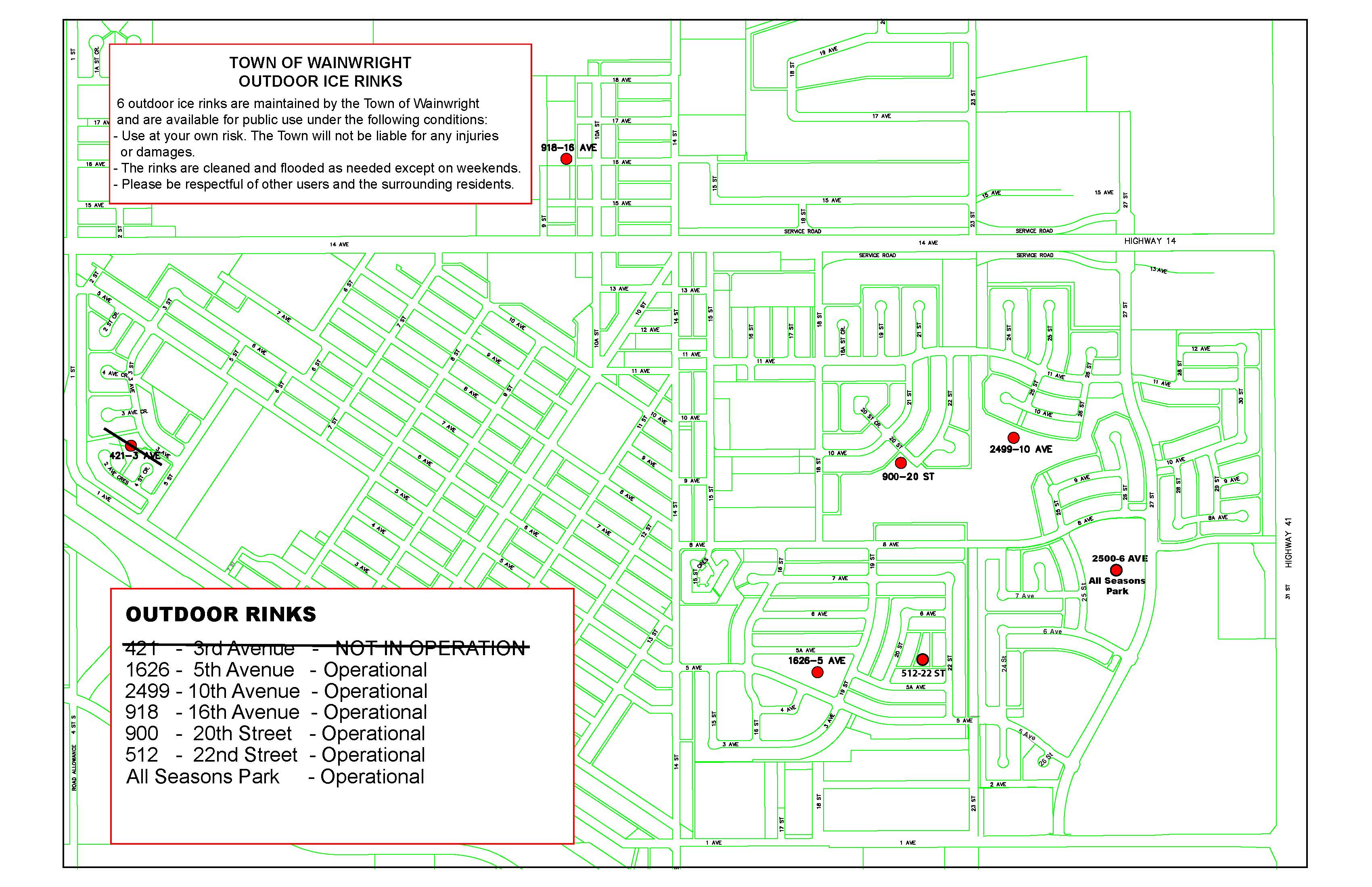 Outdoor Rinks Map 2024