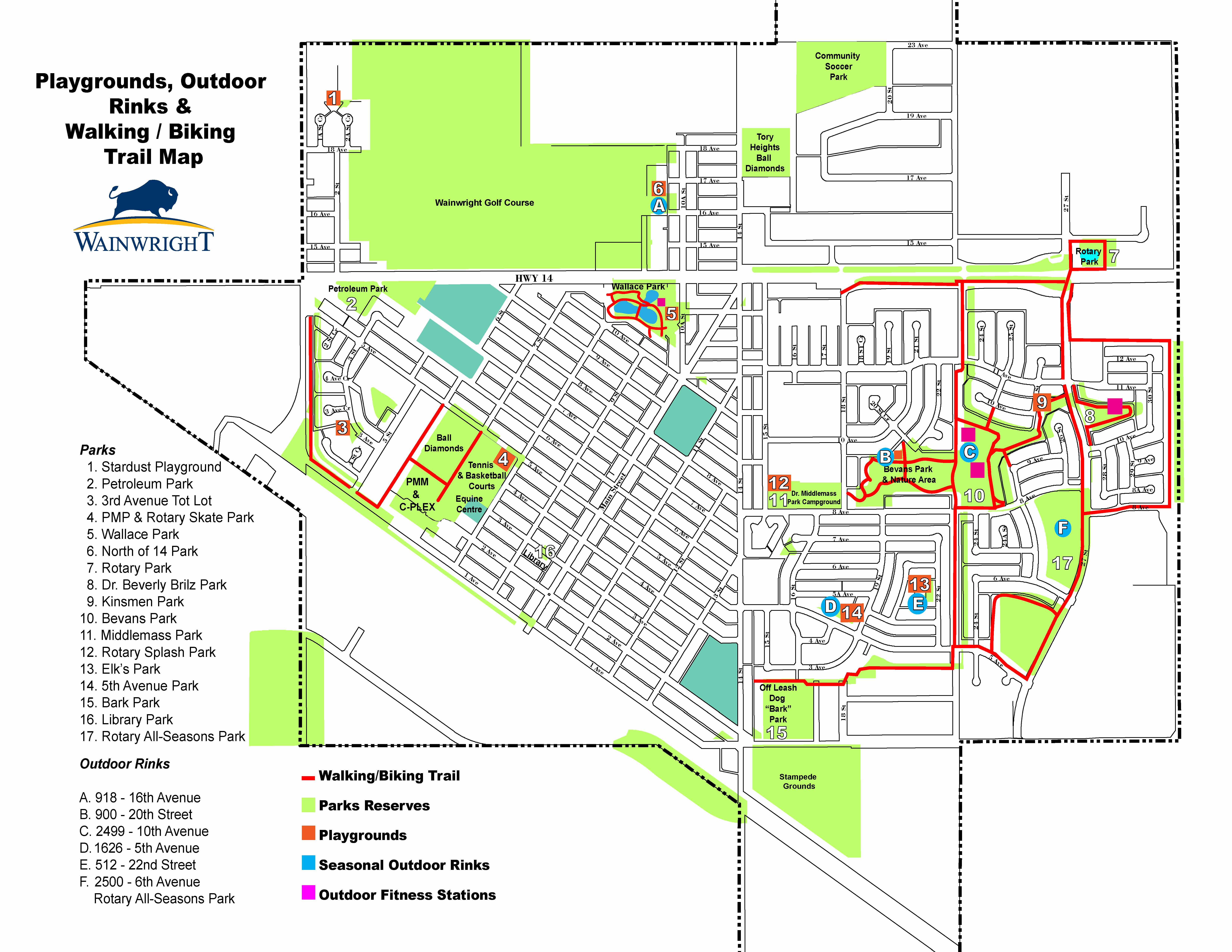 Outdoor Rinks, Parks & Trails Map